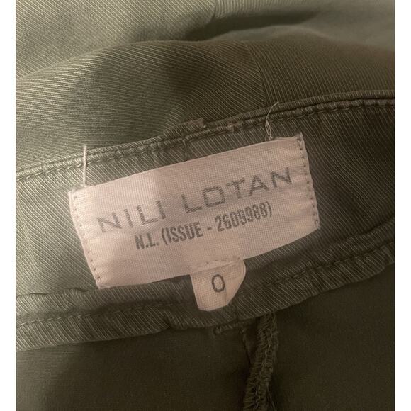 Nili Lotan Women's 0 Green Straight Leg Relaxed Military Cropped Pants VGUC - Picture 3 of 3